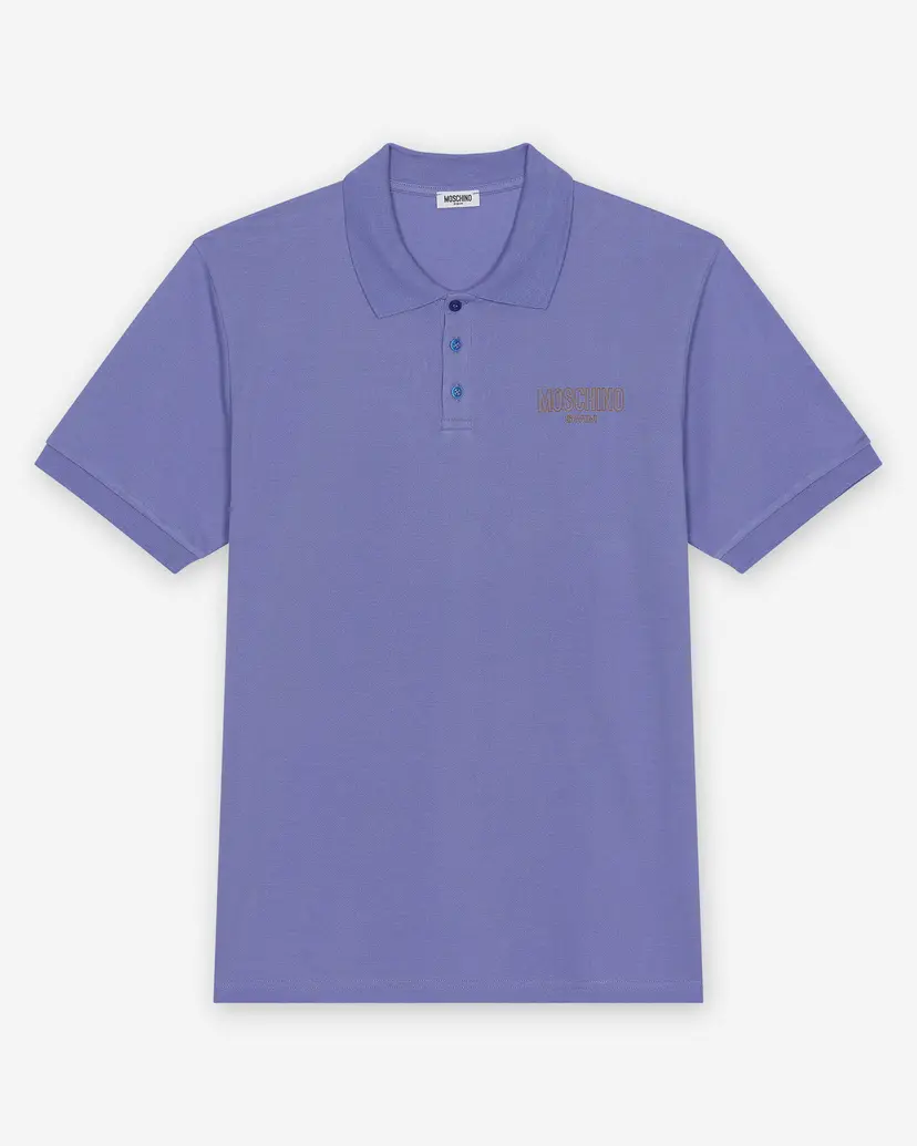 Moschino Swim Moschino Swim V3A1601 Blue Cotton pique polo shirt