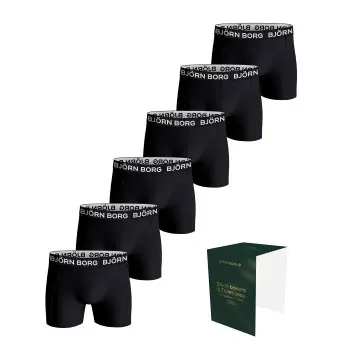 Björn Borg Björn Borg 6P Cotton Stretch Boxer And Toilet Case Svart bomull Large Herre