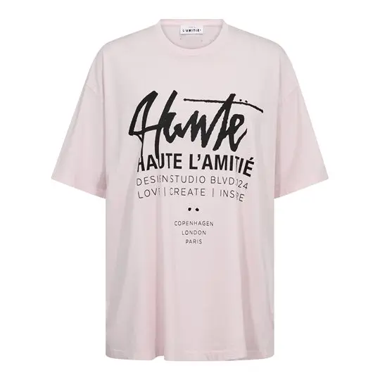Haute L ' Amité Haute L ' Amitié - Studio Loose Tag Tee - Iced Rose