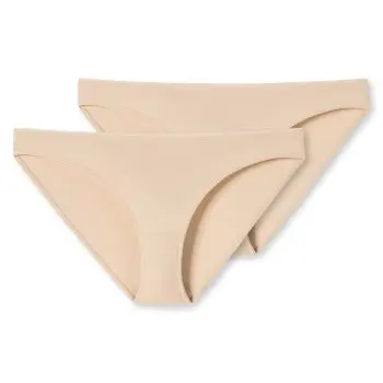 Schiesser Schiesser Truser 2P 95-5 Organic Cotton Mini Briefs Beige bomull Large Dame