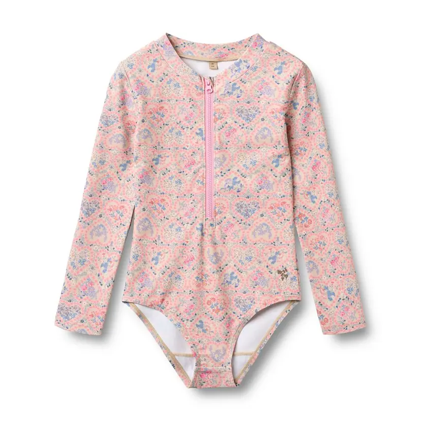 Wheat Wheat Badedrakt Margot  Pink Heart Flowers (98 /3 år)