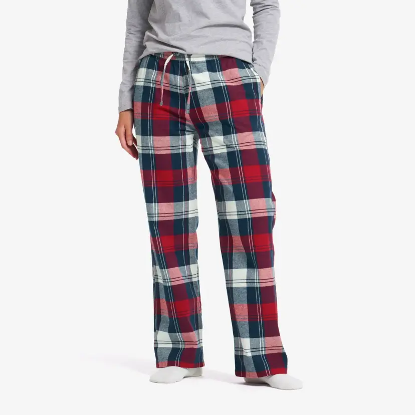 RevolutionRace Lodge Flannel Pants Dame Deep navy/Karanda red