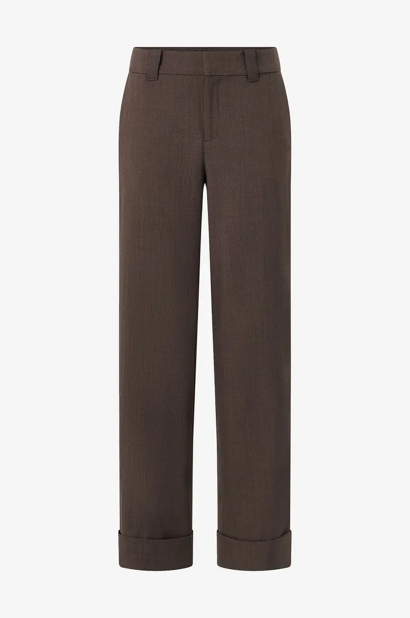 Gina Tricot Bukser Mid Waist Wide - Brun