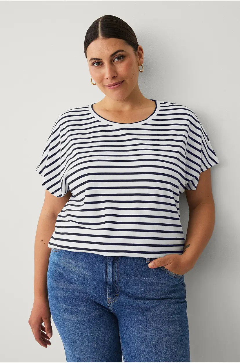 Ellos Plus collection Jerseytopp med kort erme - Blå