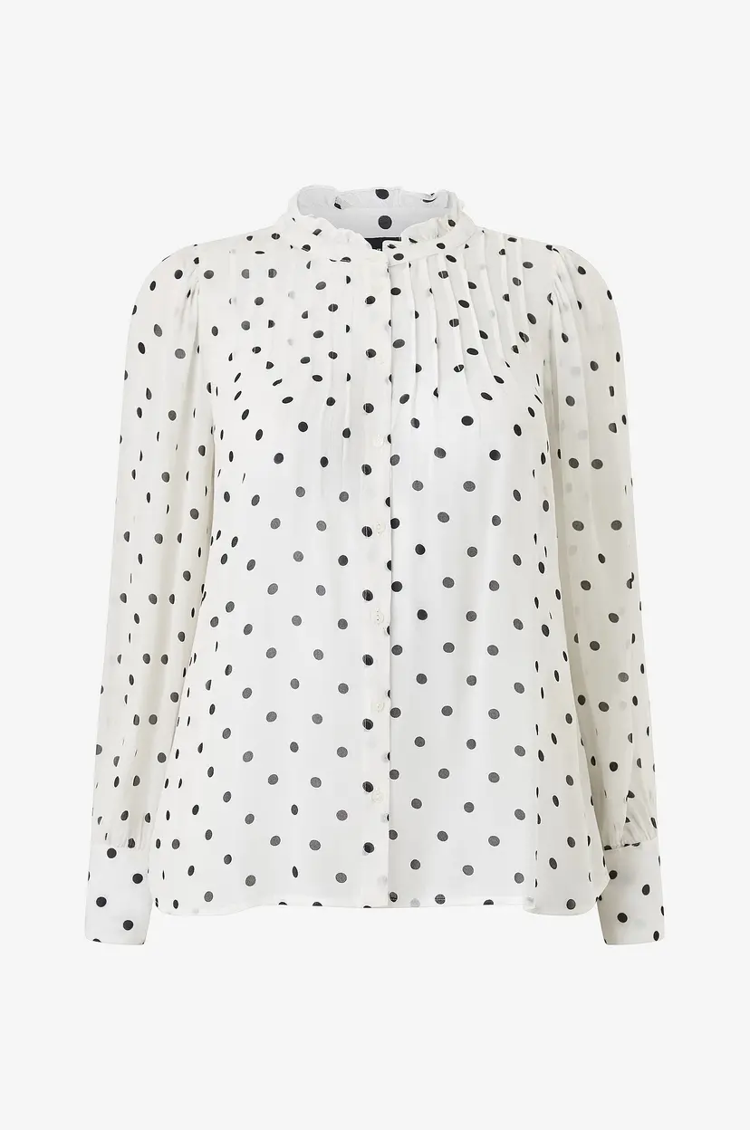 Zizzi Bluse Masja, L/S, Blouse - Hvit