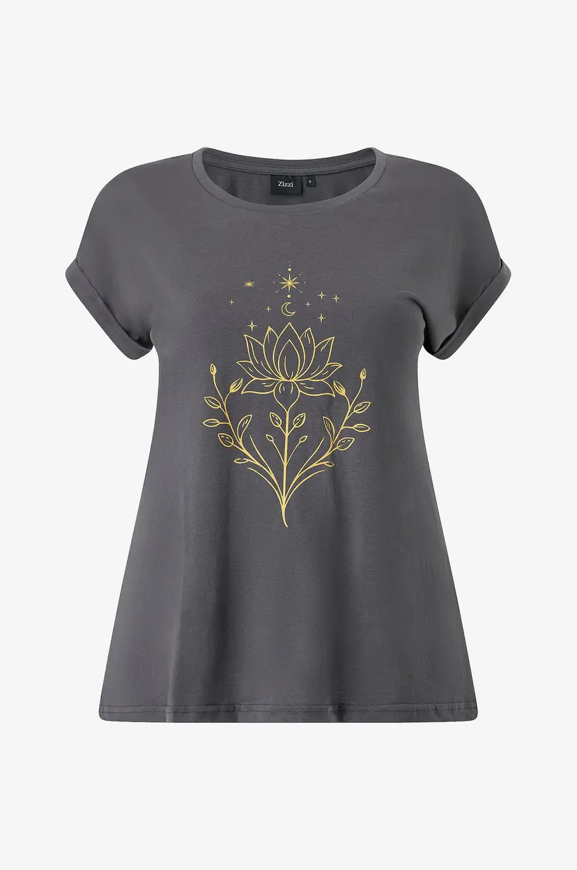 Zizzi T-skjorte Mkatja, S/S, Straighttee? - Grå