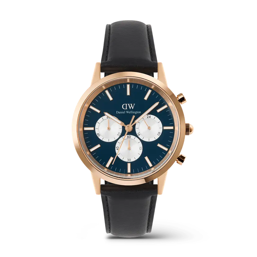 Daniel Wellington Rose Gold 42mm Watch Iconic Chronograph Sheffield Arctic Panda | DW