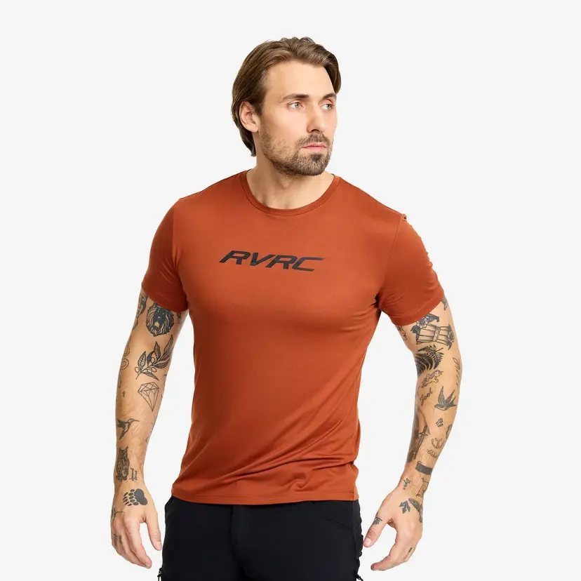 RevolutionRace Mission Logo Slim Fit T-shirt Herre Rusty Orange