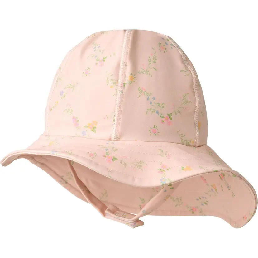 Wheat Wheat Uv Sun Hat Bora Powder Checked Flowers (3-9m/44-47cm)