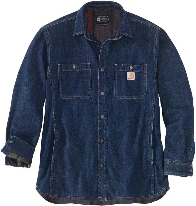 Carhartt Workwear Carhartt Workwear Carhartt M's Denim Fleece Lined Snap Front Shirt Glacier