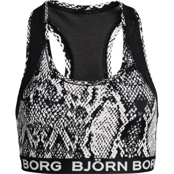 Björn Borg Björn Borg BH Performance Medium Top Sky Svart/Hvit Dame