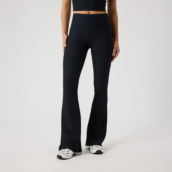 Björn Borg Studio Ribbed Flare Tights Svart