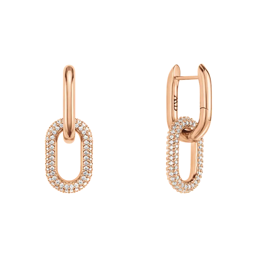 Daniel Wellington Rose Gold Earrings Crystal Link | DW