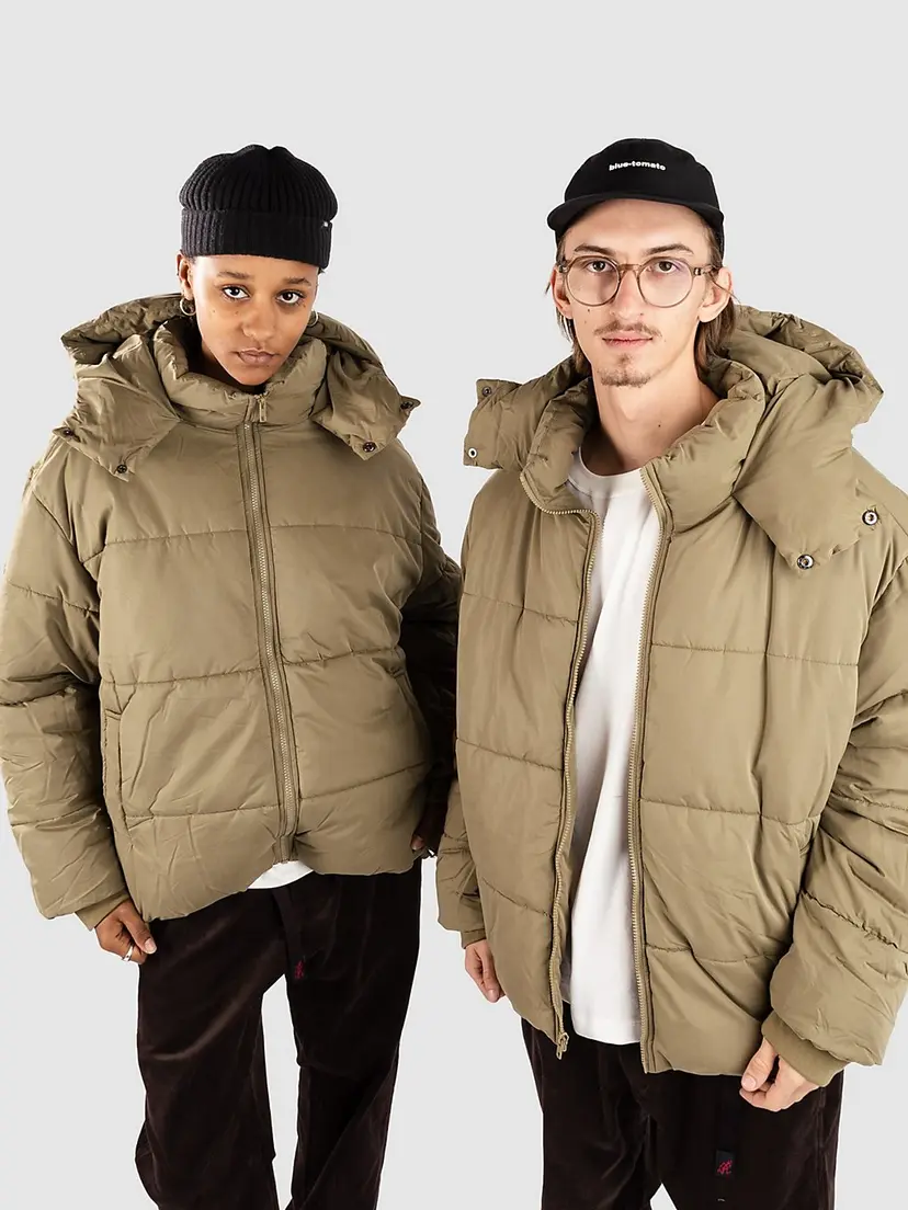 Urban Classics Urban Classics Puffer with Flap Hood Jakke grønn