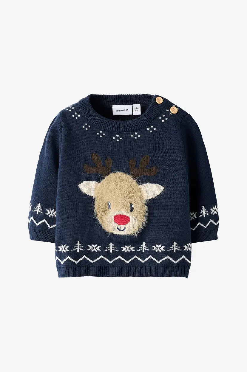 Name it baby Genser nbmReome LS Knit - Blå