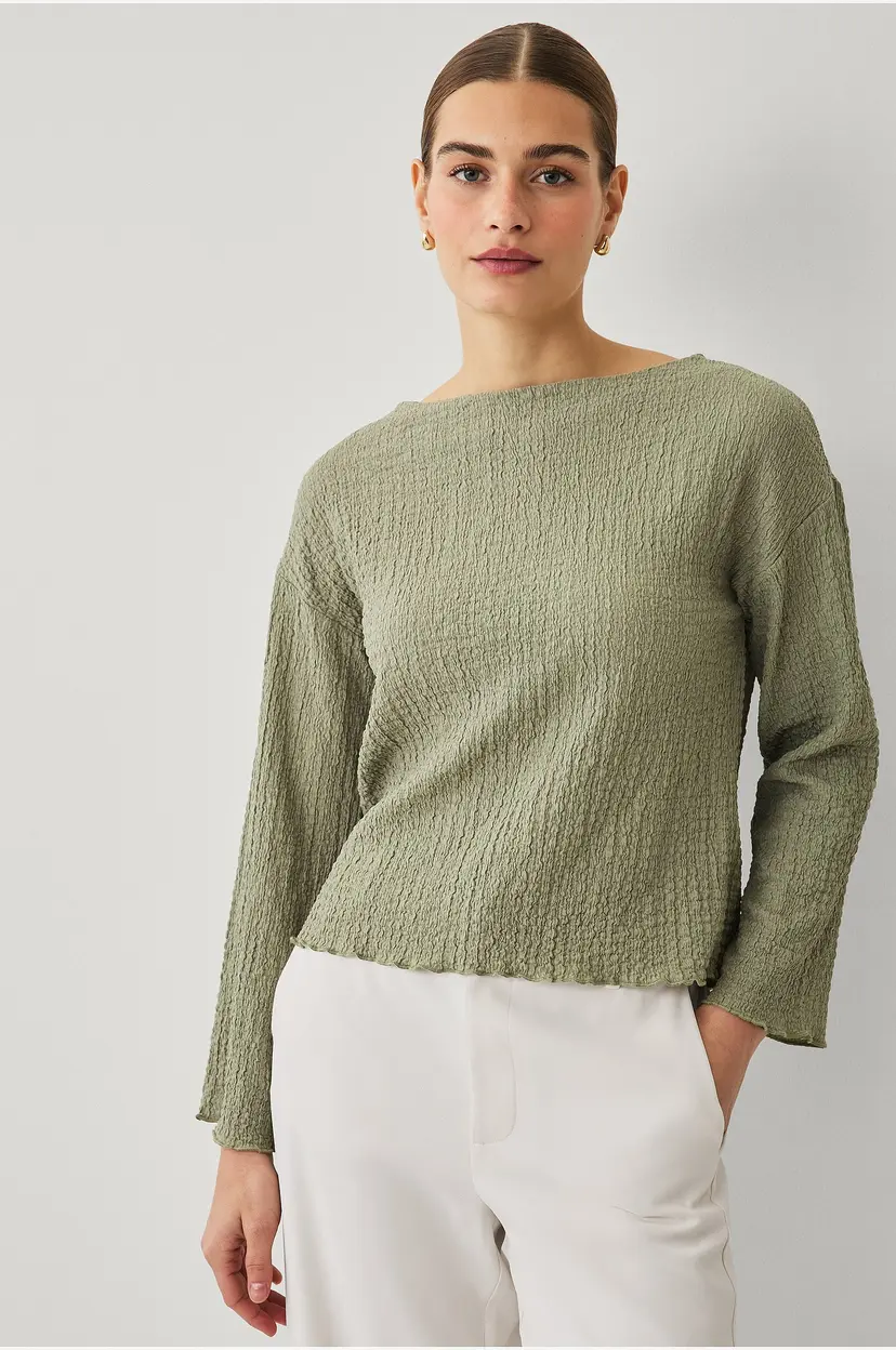Ellos Collection Rynket topp - Grønn