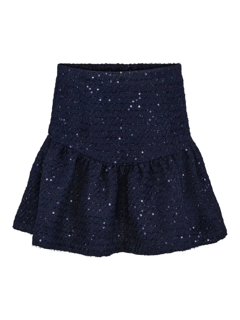 Vilje & Ve Vilje & Ve Laila Bouclé-Skjørt Med Paljetter Midnight Navy (158 / 13 år)