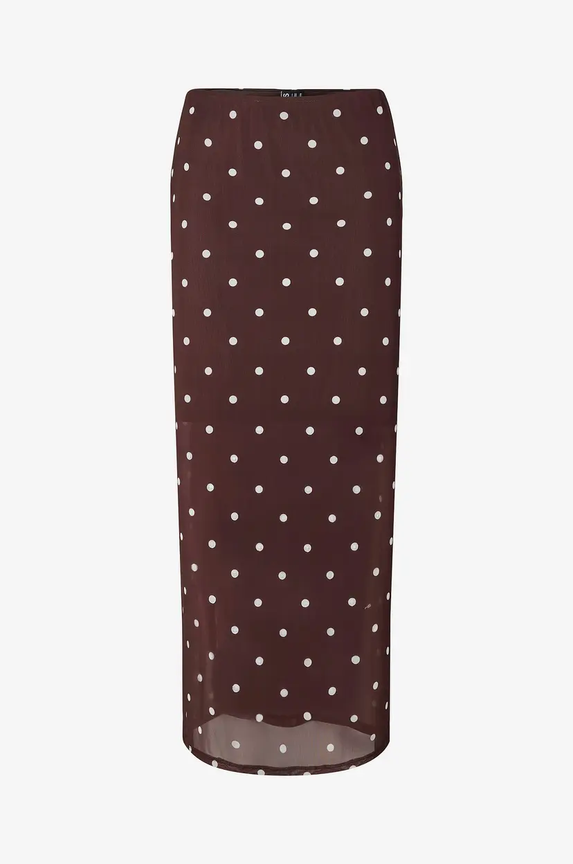 Pieces Maxi skjørt pcDorthea HW Ankle Mesh - Brun