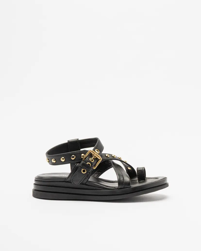 PROF PROF N14004 Black Flat sandals