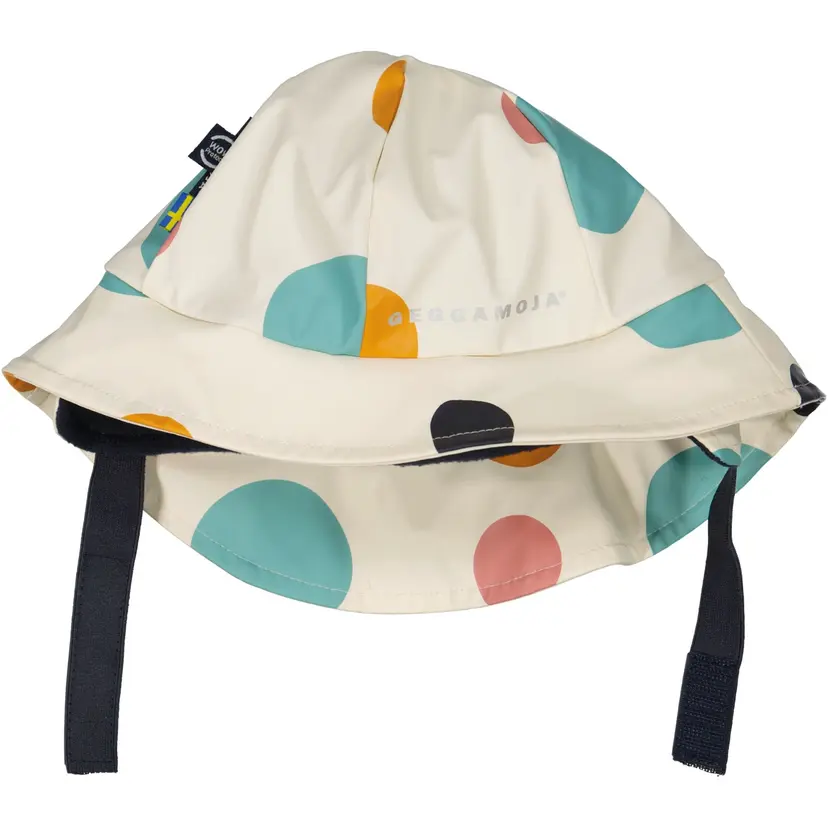 Geggamoja Sydväst /Regnhatt fodrad Prickig Beige - 6-8 år