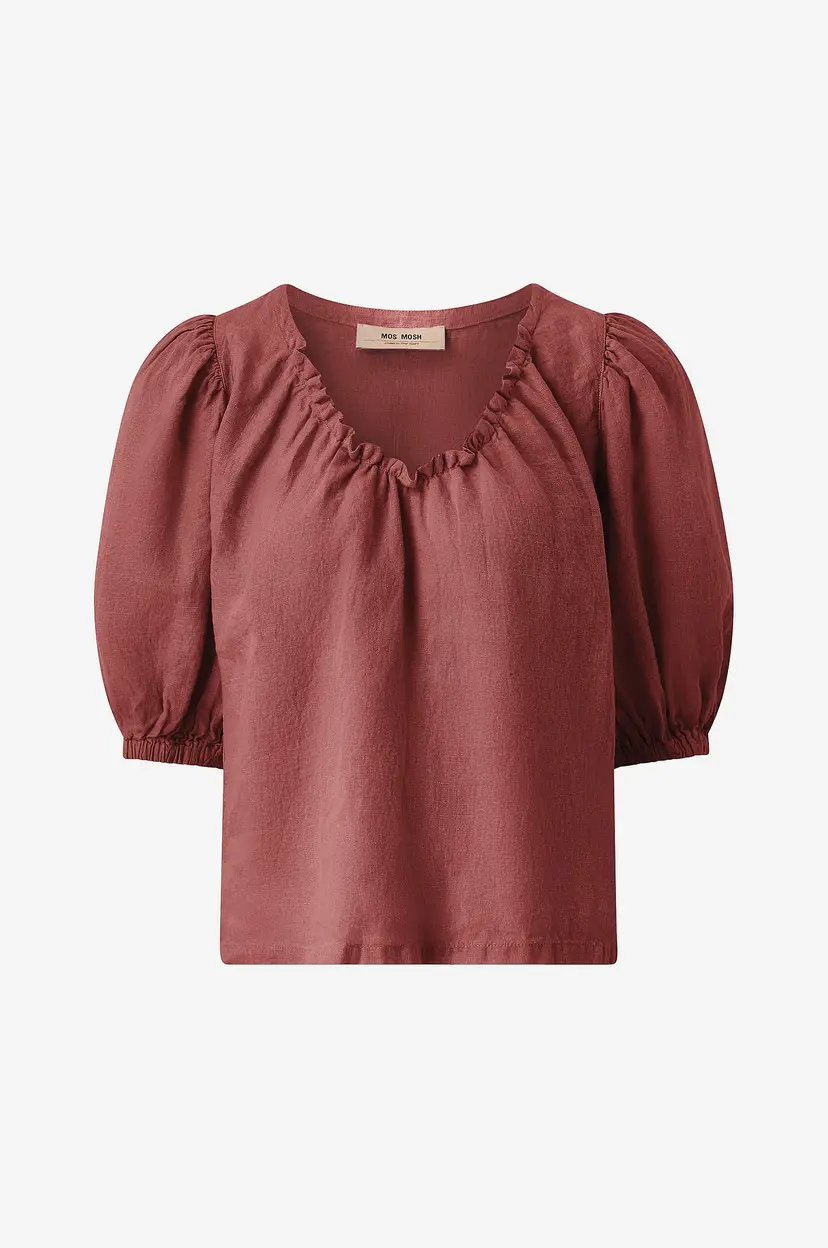 Mos Mosh Bluse mmTaissa Linen Blouse - Rød