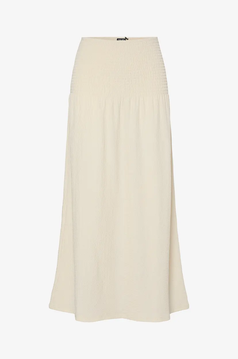 Pieces Maxi skjørt pcFess MW Smock Skirt Jrs BC - Beige