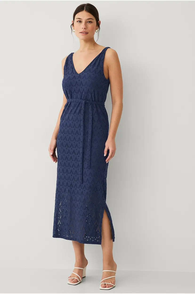 Vila Kjole viAmalina V-neck S/L Midi Dress - Blå