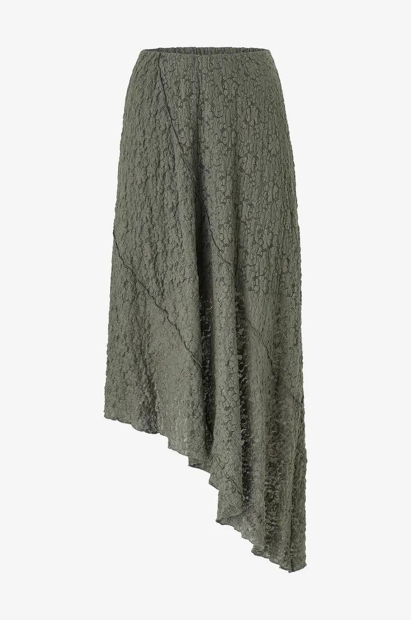 Bubbleroom Skjørt Asymmetric Lace Skirt - Grønn