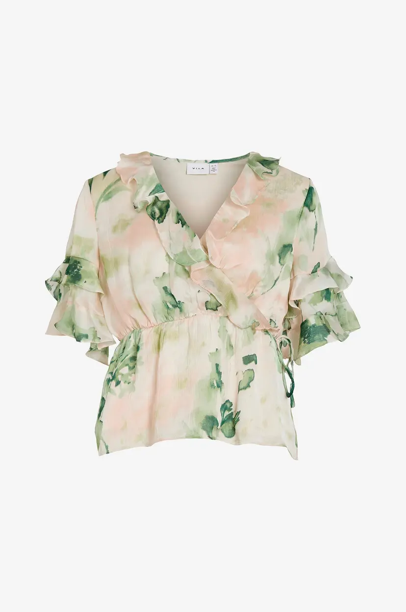Vila Bluse viMolina 2/4 Flounce Wrap - Beige