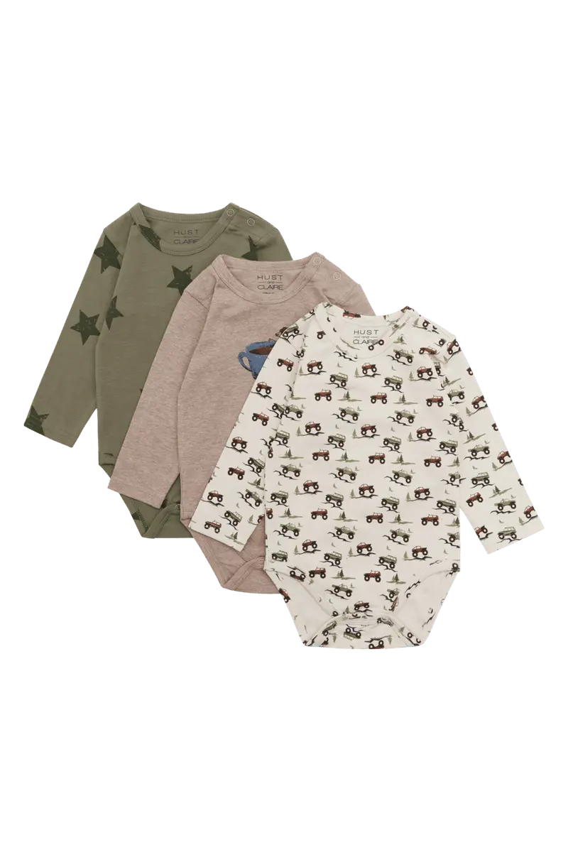 Hust and Claire Hust And Claire Bertram Body 3 Pk Turtle Green (74 / 9 mnd)