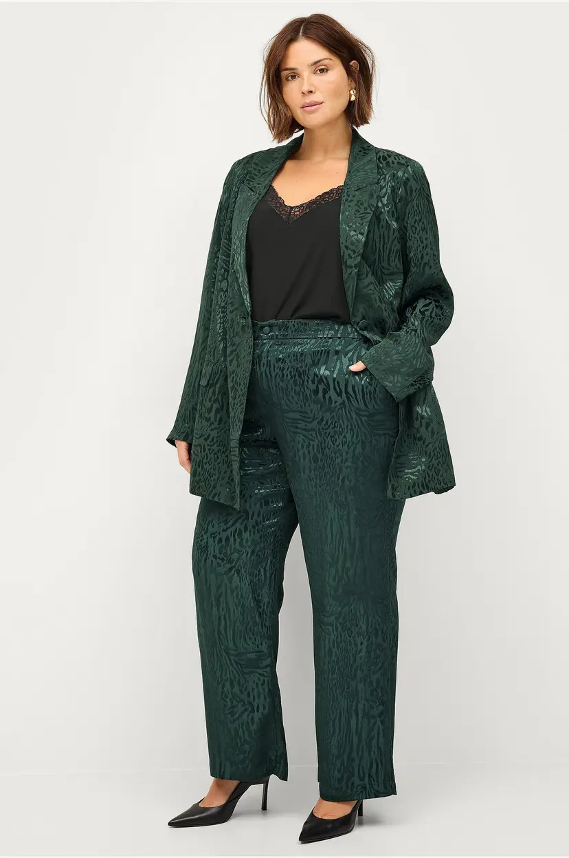 Zizzi Bukser mRia Loose Pants - Grønn
