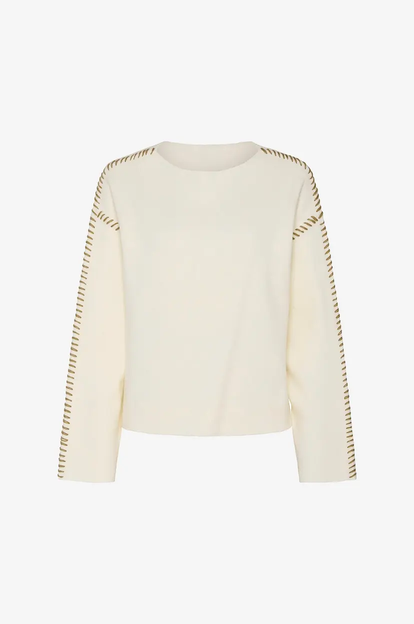 Y.A.S Genser yasStitcha LS Knit Pullover S - Hvit