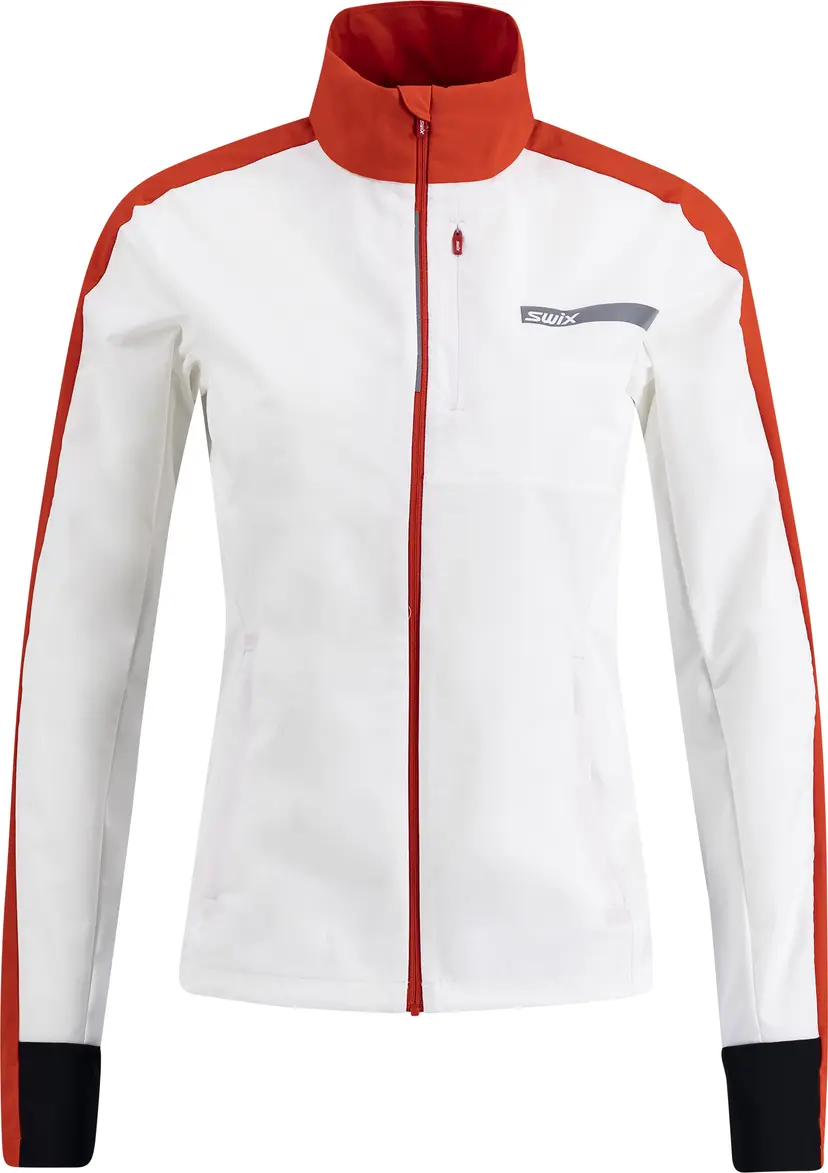 Swix Swix Women's Roadline Wind Jacket Bright White/Fiery Red