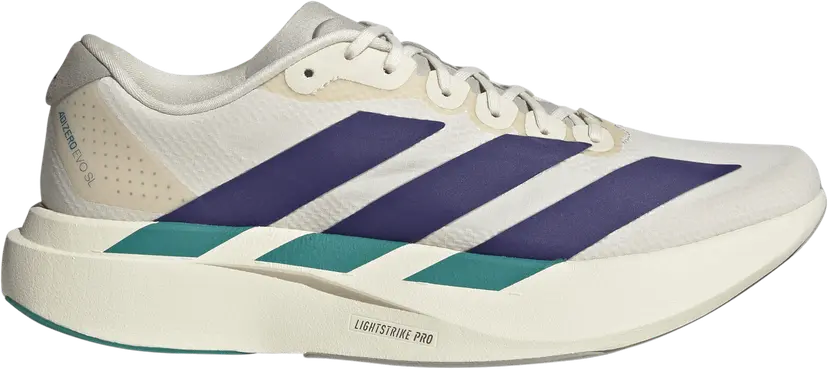 Adidas Adidas Men's Adizero Evo SL Wonder white/Collegiate purple/Equipment Green