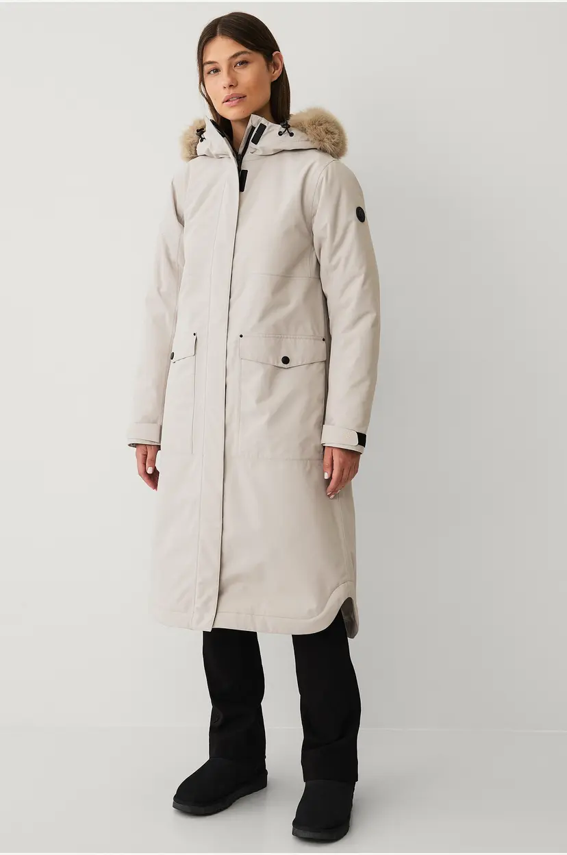 Áhkká Parka Urban Padded Long Parka W - Beige