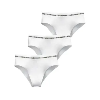 Björn Borg Björn Borg Truser 3P Logo High Waist Brief Hvit bomull Dame