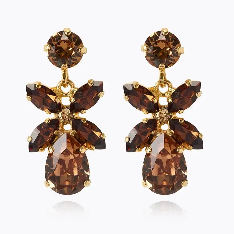Caroline Svedbom Mini Dione Earrings Gold Topaz Combo