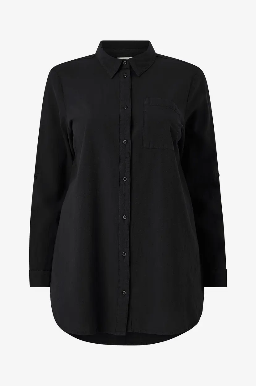 KAFFE Curve Lang skjorte kcNana Shirt Tunic - Svart