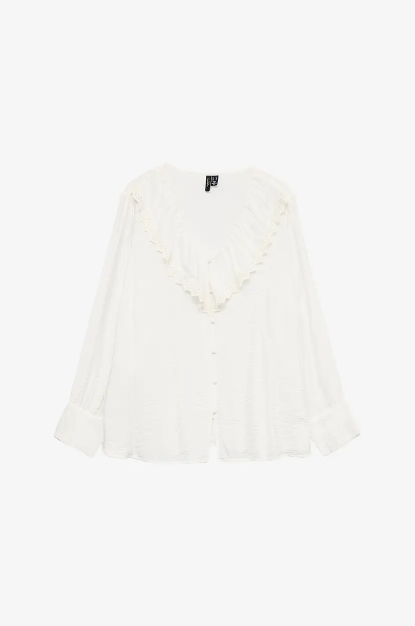 Vero Moda Curve Bluse vmcBilly LS - Hvit