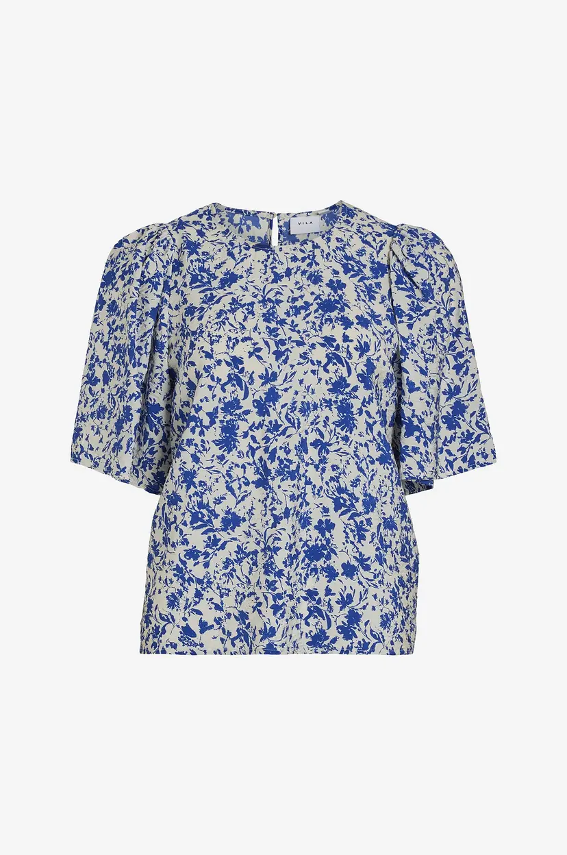 Vila Topp viAlly S/S O-neck Top #6 - Blå
