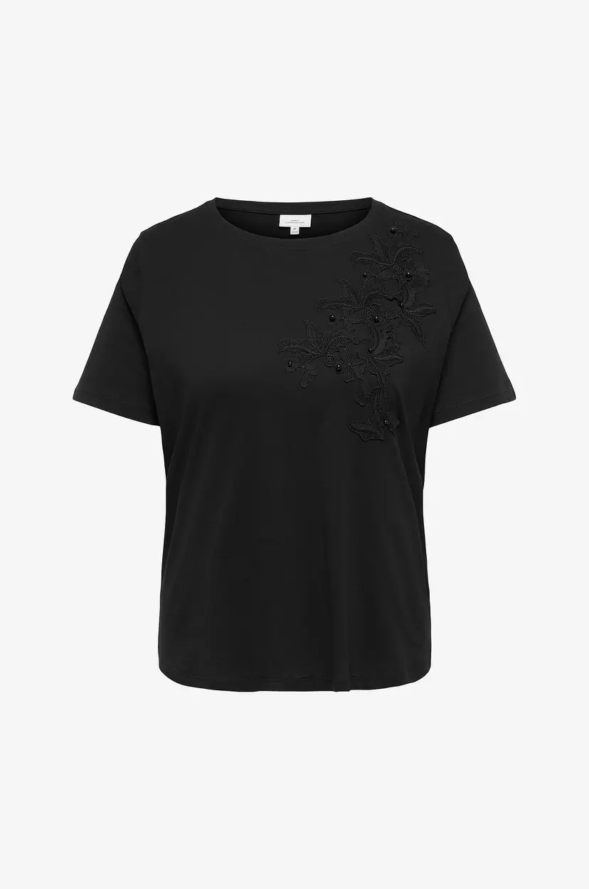 Only Carmakoma T-skjorte carDanielle Life S/s O-neck Reg Tee - Svart