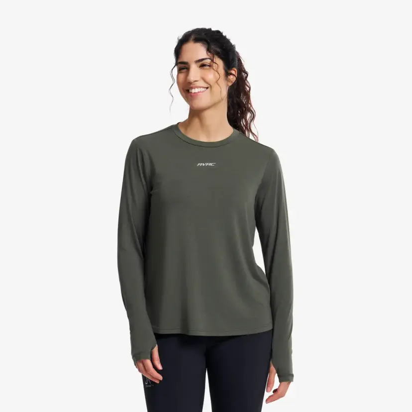 RevolutionRace Progress Active Soft Long-sleeved T-shirt Dame Kambaba Green