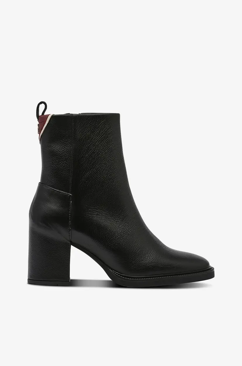 Tommy Hilfiger Boots Ankle Boot Mid Wrapped Lthr Heel - Svart