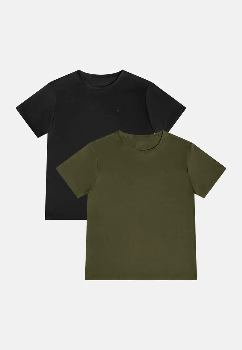 DANISH ENDURANCE Mændens løbe-T-shirt af Danish Endurance, Sort | Mørk olivengrøn, L