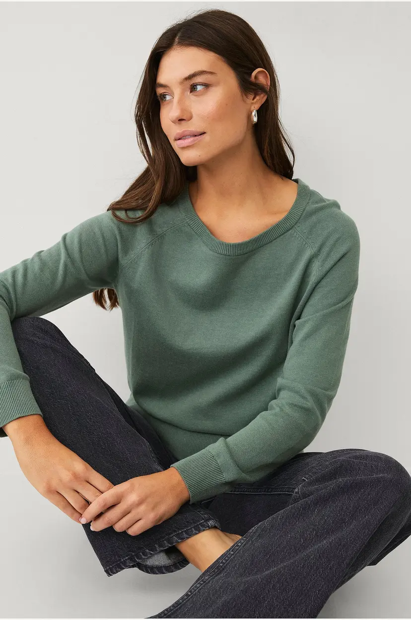 Ellos Collection Finstrikket pullover - Grønn