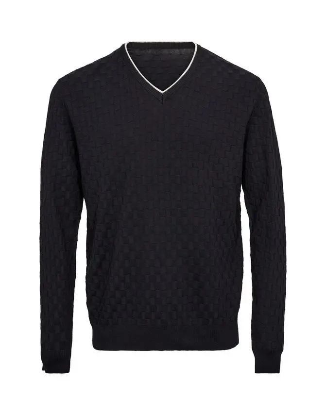 Black Blue V-neck knit regular fit
