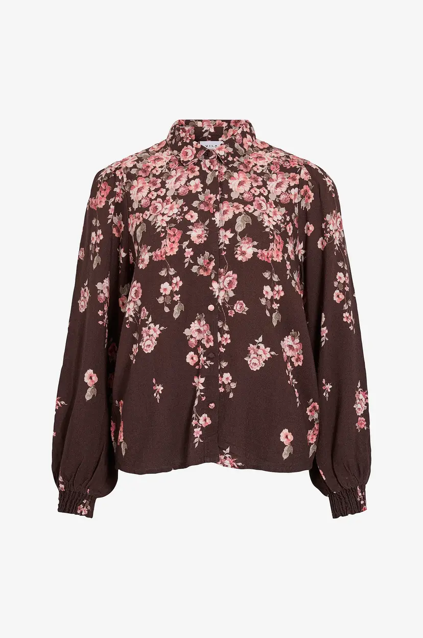 Vila Skjorte Vielma Bai L/S Shirt/Ln/2 - Brun