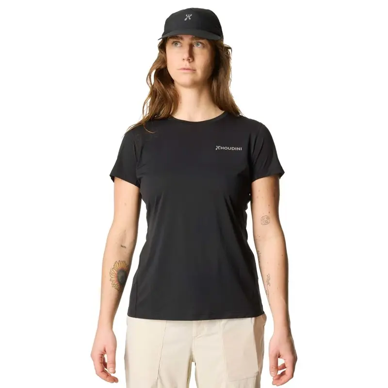 Houdini Houdini W's Pace Air Message Tee True Black / Houdini Logo