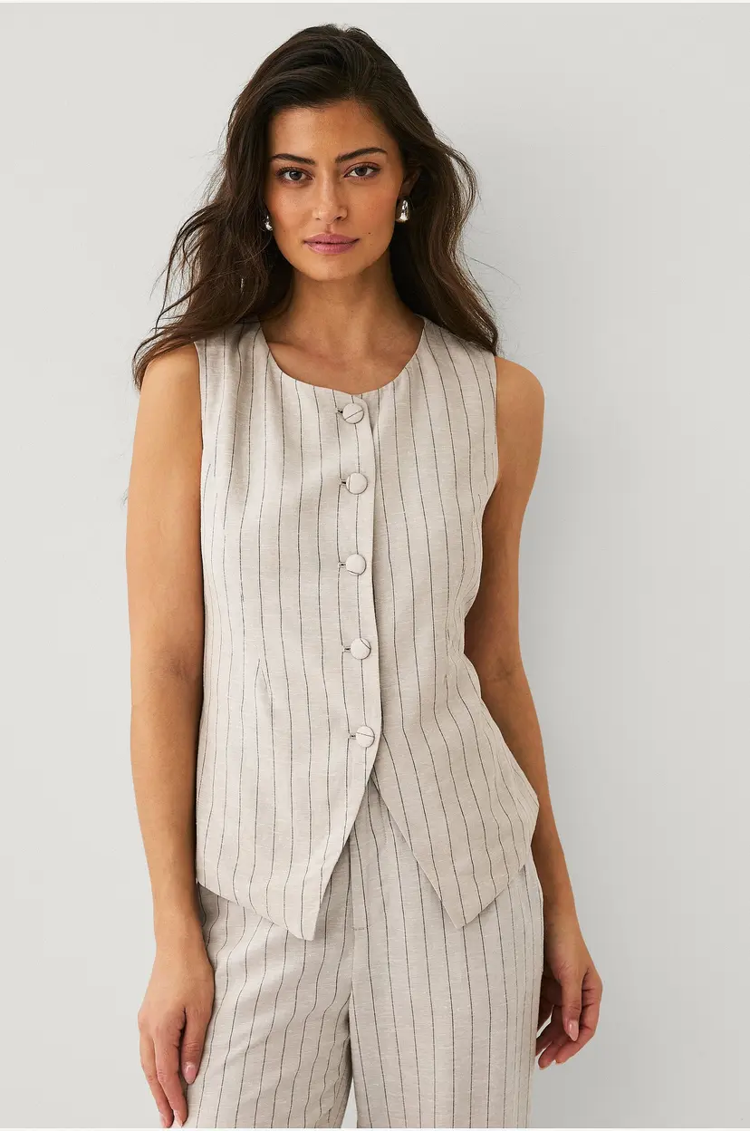 Ellos Collection Vest i linblanding - Beige