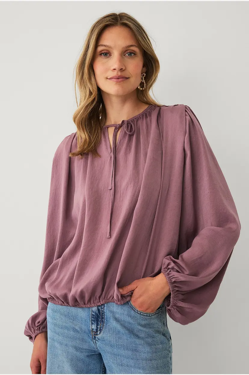 Ellos Collection Bluse med rynkedetaljer - Lilla